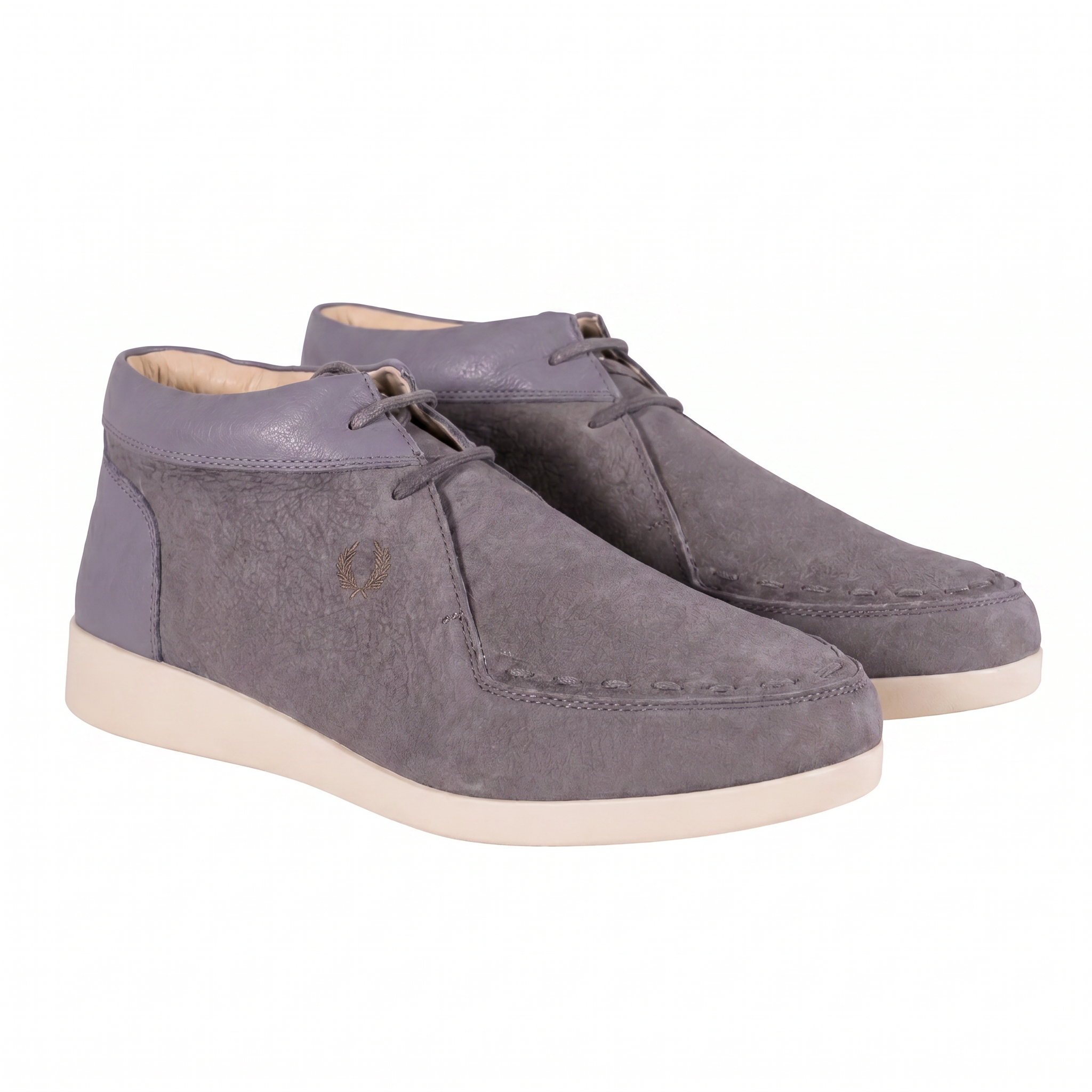 Johnny Famous Bally Style Soho Men’s Gray Elephant Leather High Top Sneakers