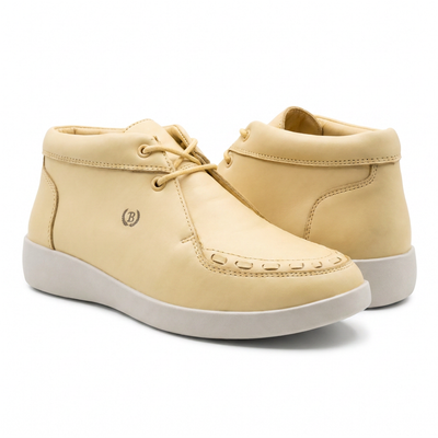 Johnny Famous Soho Men's Yellow Nappa Leather High-Top Sneakers | Retro Bally-Inspired