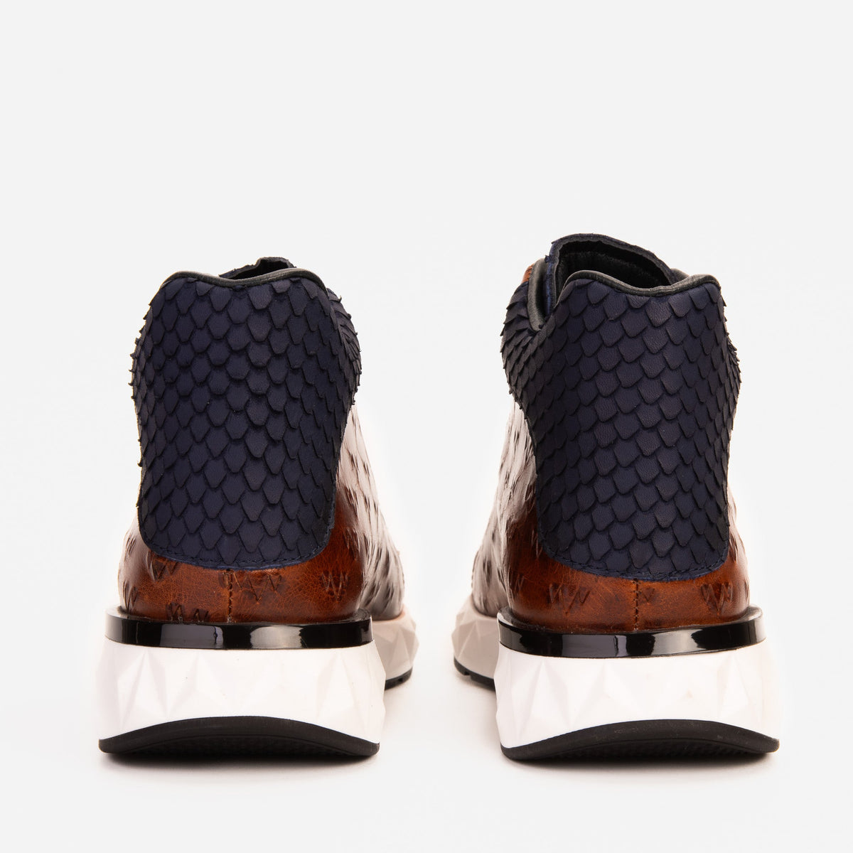 Vinci Leather The Caesars Brown & Navy Leather High-Top Men Sneaker – product view 7