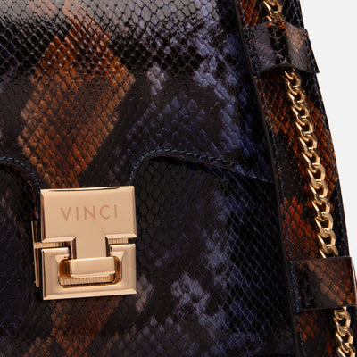 Vinci Leather The Venezia Navy Blue Leather Snk Handbag – product view 3