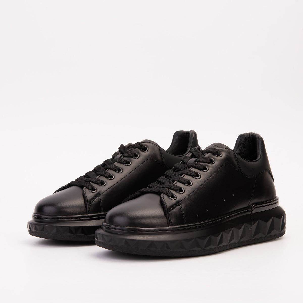 Vinci Leather The Linq Black Leather Men Sneaker – product view 2