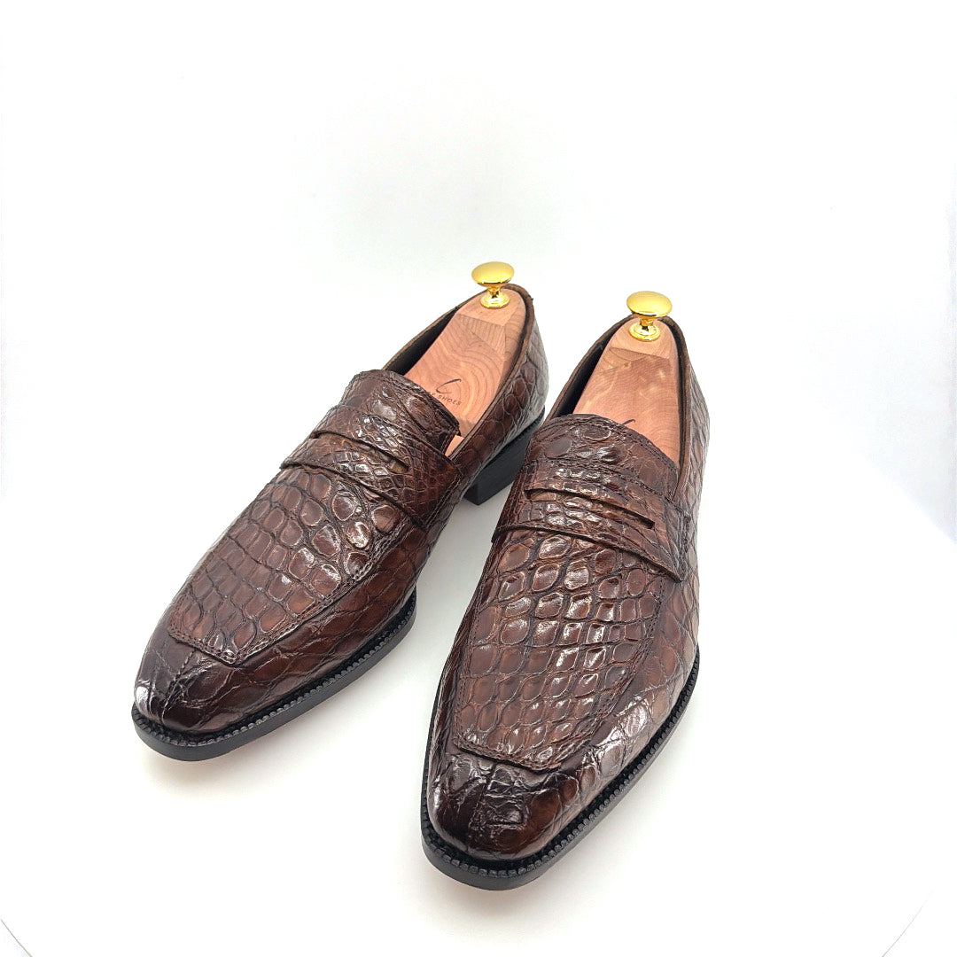 C&E Fashions  Maurice Custom Made Mirage Alligator Loafer - Brown – product view 2