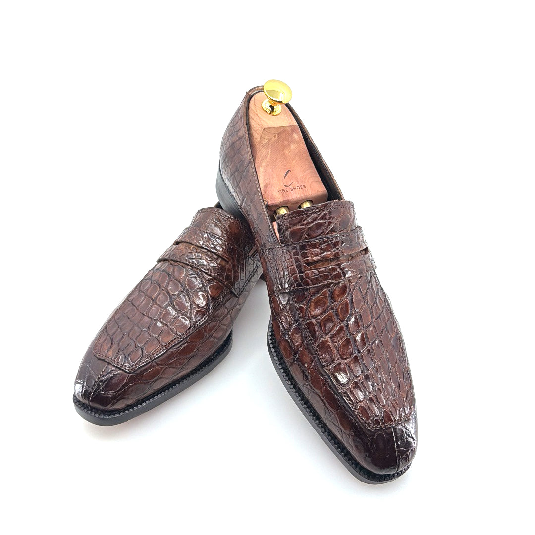 C&E Fashions  Maurice Custom Made Mirage Alligator Loafer - Brown – product view 5