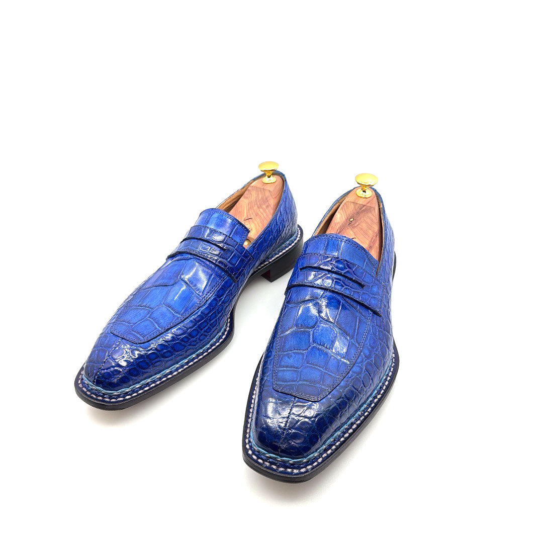 C&E Fashions  Maurice Carolina Custom Made Alligator Loafer - Cobalt Blue – product view 2