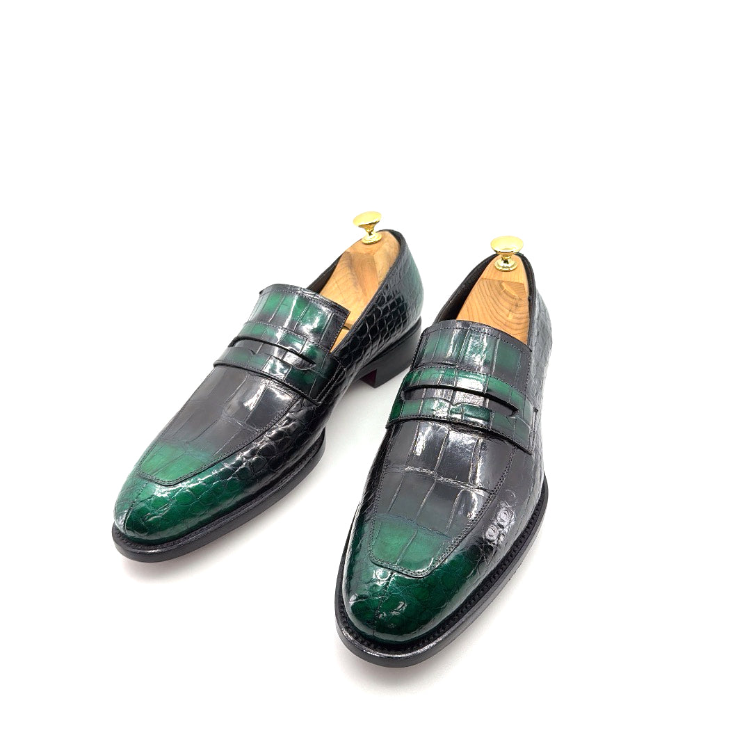 C&E Fashions  Maurice Mirage Custom Made Alligator Loafer - Green – product view 2
