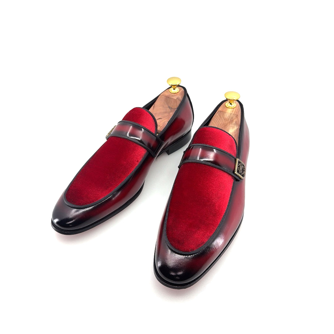 C&E Fashions  C Collection Leather Loafer - Red – product view 2
