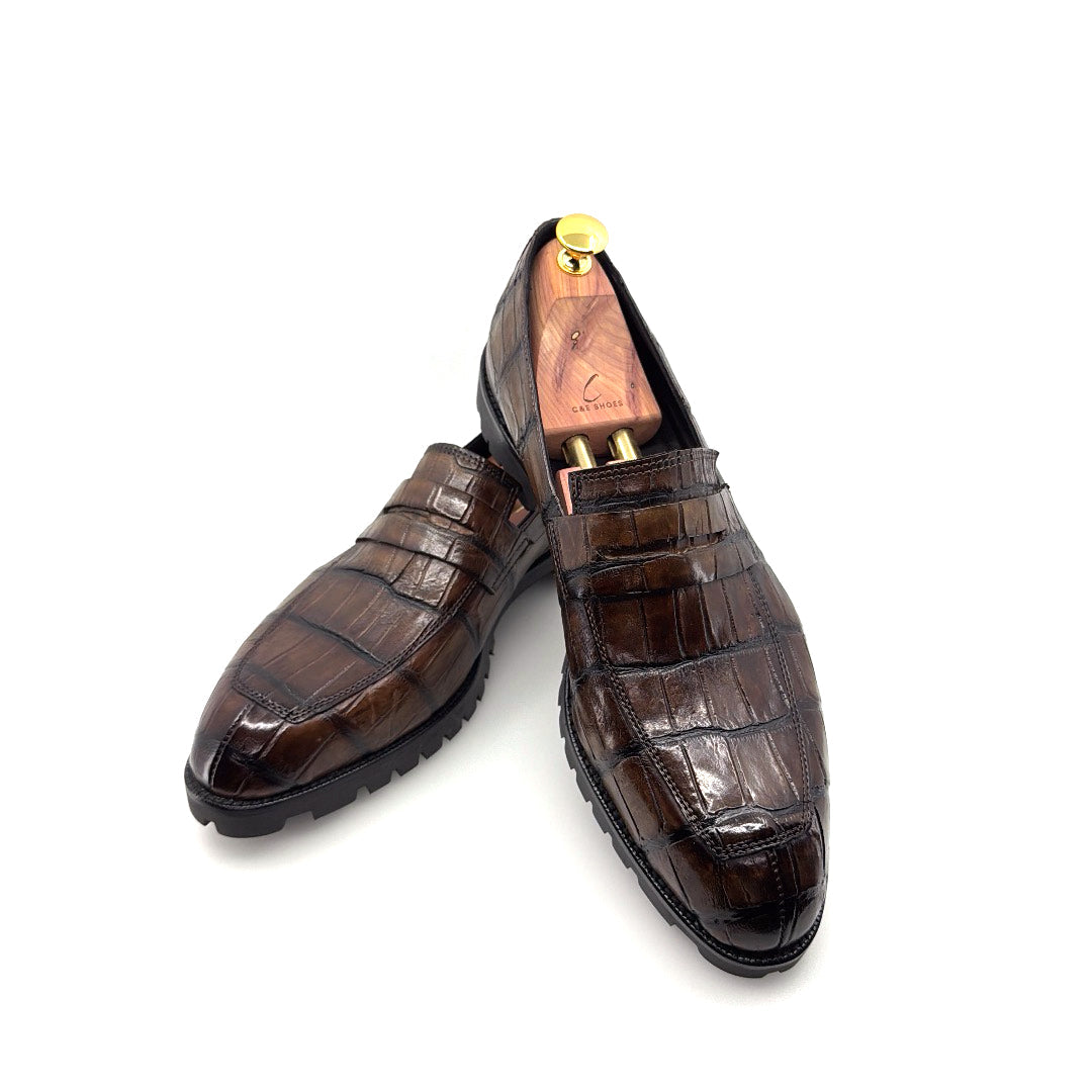 Maurice Carolina Custom Made Alligator Loafer - Brown