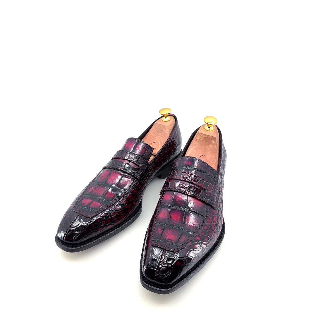 C&E Fashions  Maurice Custom Made Mirage Alligator Loafer - Purple – product view 2