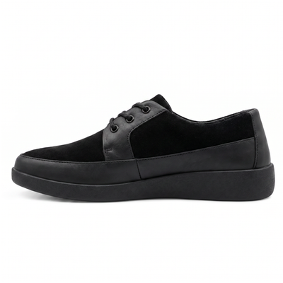Johnny Famous Bally Style Park West Men's Black Leather and Suede Low Top Sneakers