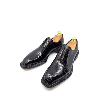 C&E Fashions  Maurice Philadelphia Custom Made Alligator Oxford - Black