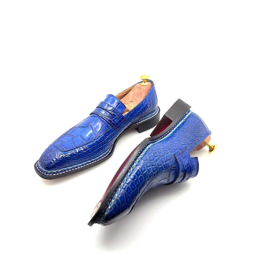 C&E Fashions  Maurice Carolina Custom Made Alligator Loafer - Cobalt Blue – product view 9