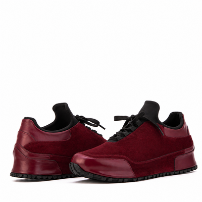 The Hudson Burgundy Suede Men Sneaker