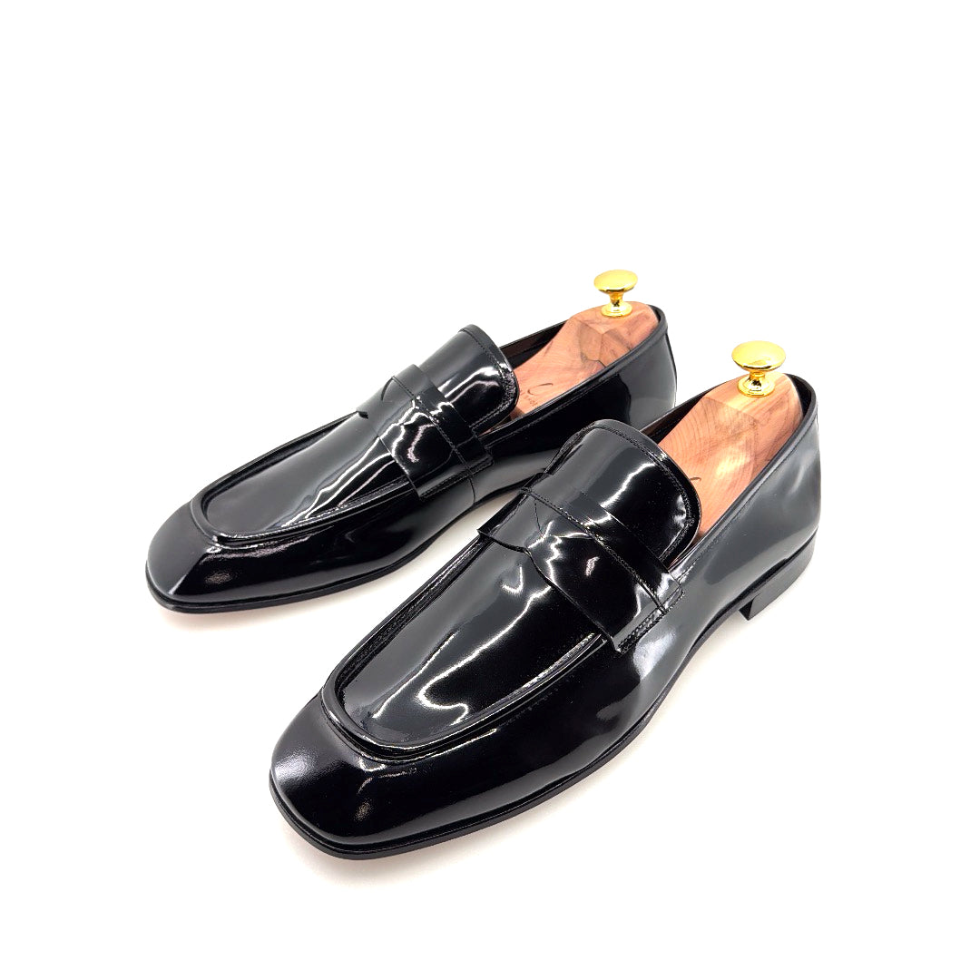 C&E Fashions  C Collection Patent Leather Penny Loafer - Black – product view 3