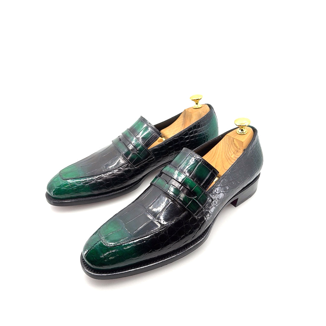 C&E Fashions  Maurice Mirage Custom Made Alligator Loafer - Green – product view 3