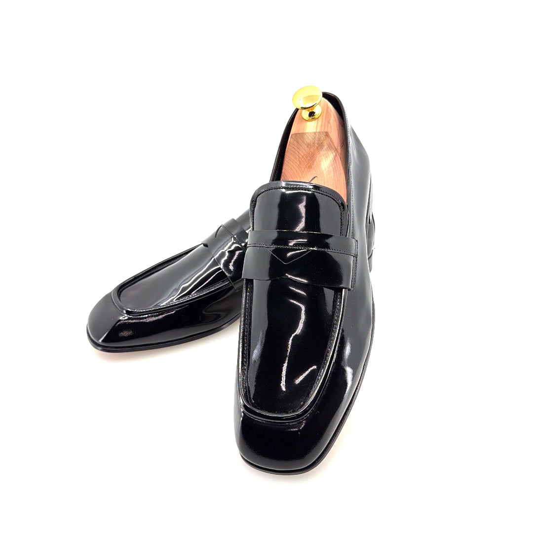 C&E Fashions  C Collection Patent Leather Penny Loafer - Black – product view 6