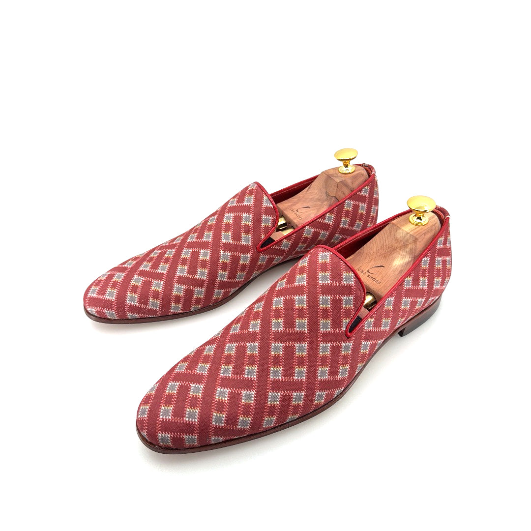 C&E Fashions  C Collection Printed Leather Loafer - Red – product view 3