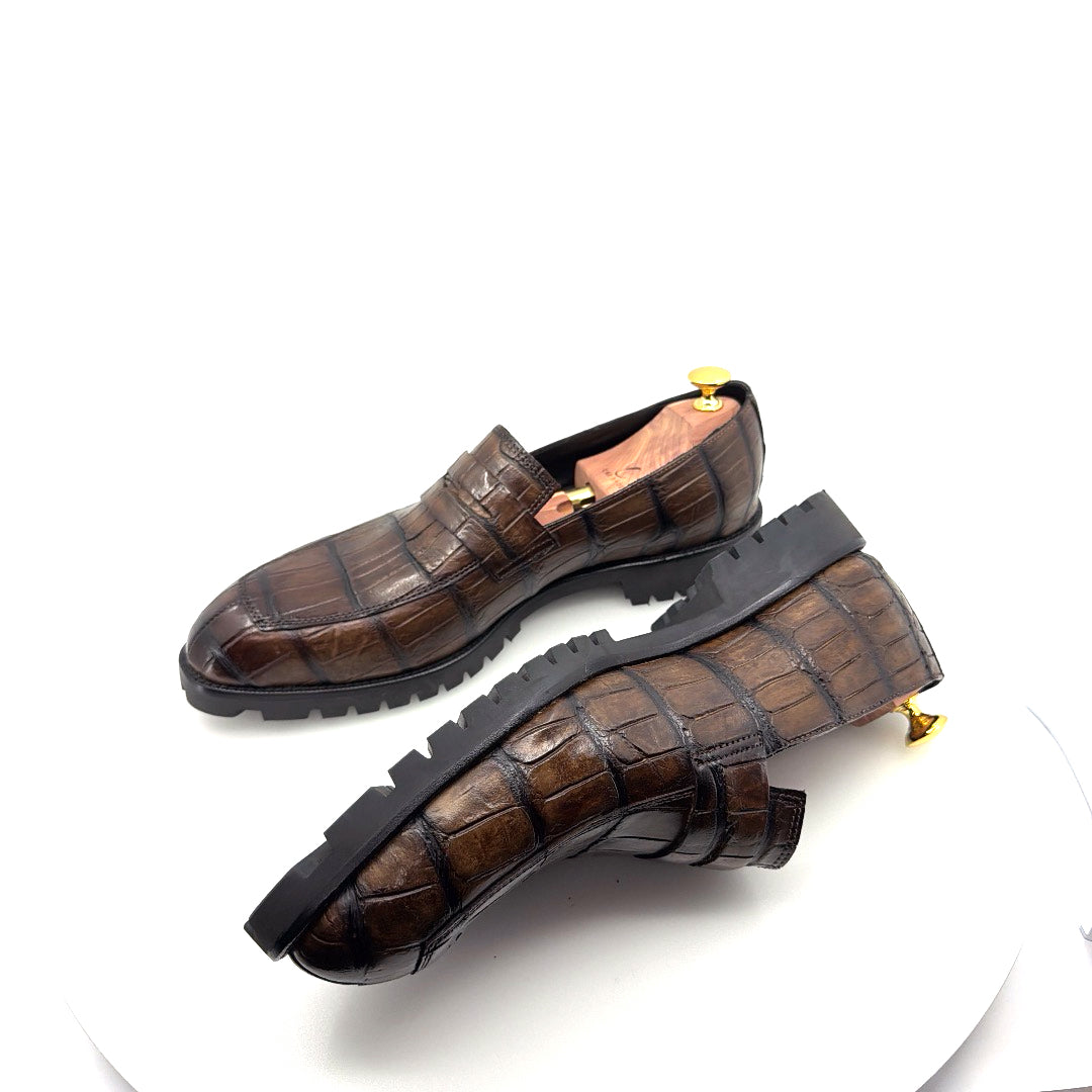 C&E Fashions  Maurice Carolina Custom Made Alligator Loafer - Brown – product view 8