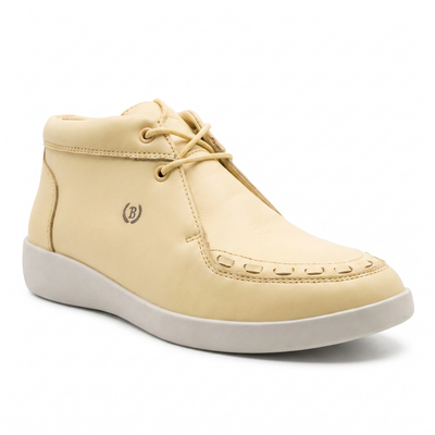 Johnny Famous Soho Men's Yellow Nappa Leather High-Top Sneakers | Retro Bally-Inspired