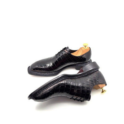 C&E Fashions  Maurice Philadelphia Custom Made Alligator Oxford - Black