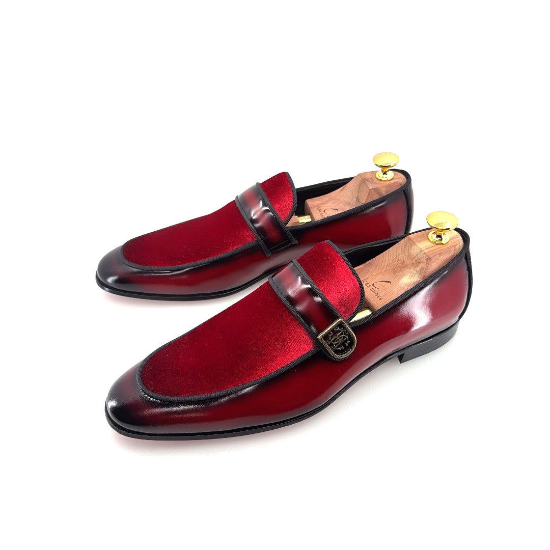 C&E Fashions  C Collection Leather Loafer - Red – product view 3