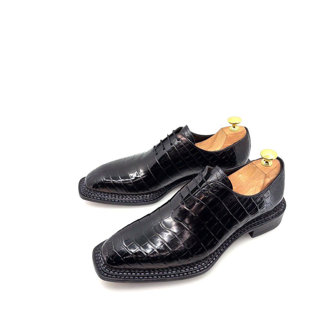 C&E Fashions  Maurice Philadelphia Custom Made Alligator Oxford - Black