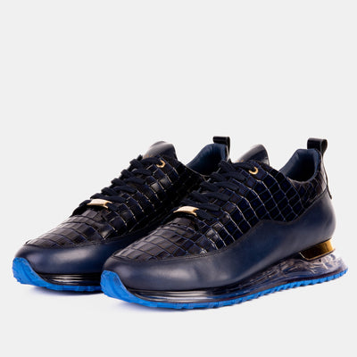 The Marseille Navy Blue Leather Men Sneaker