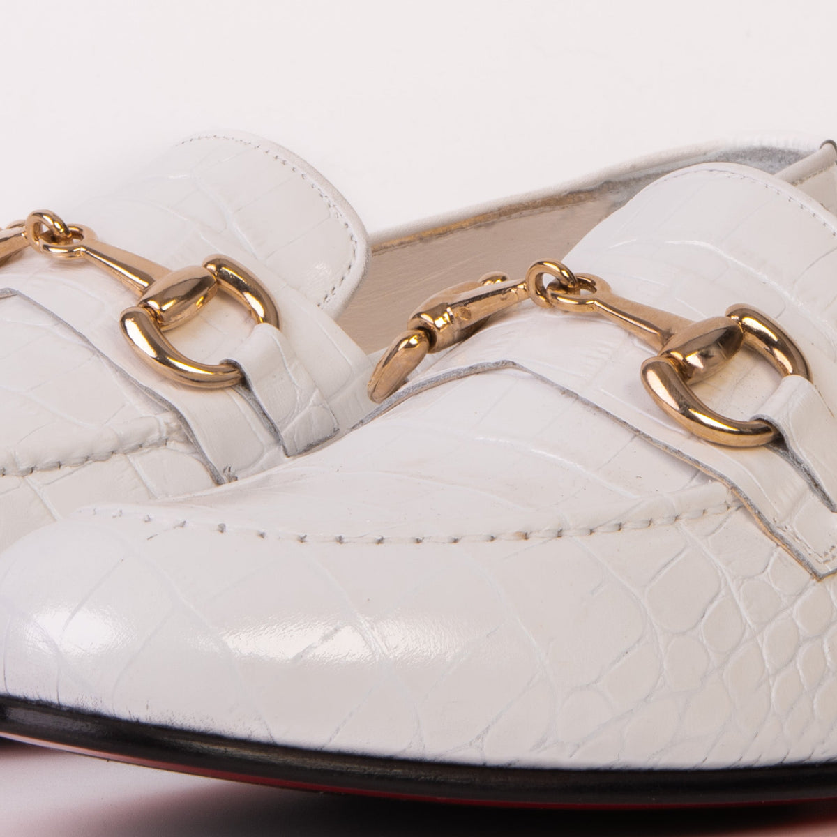 Vinci Leather The Monaco White Leather Men Shoe Bit Loafer – product view 3