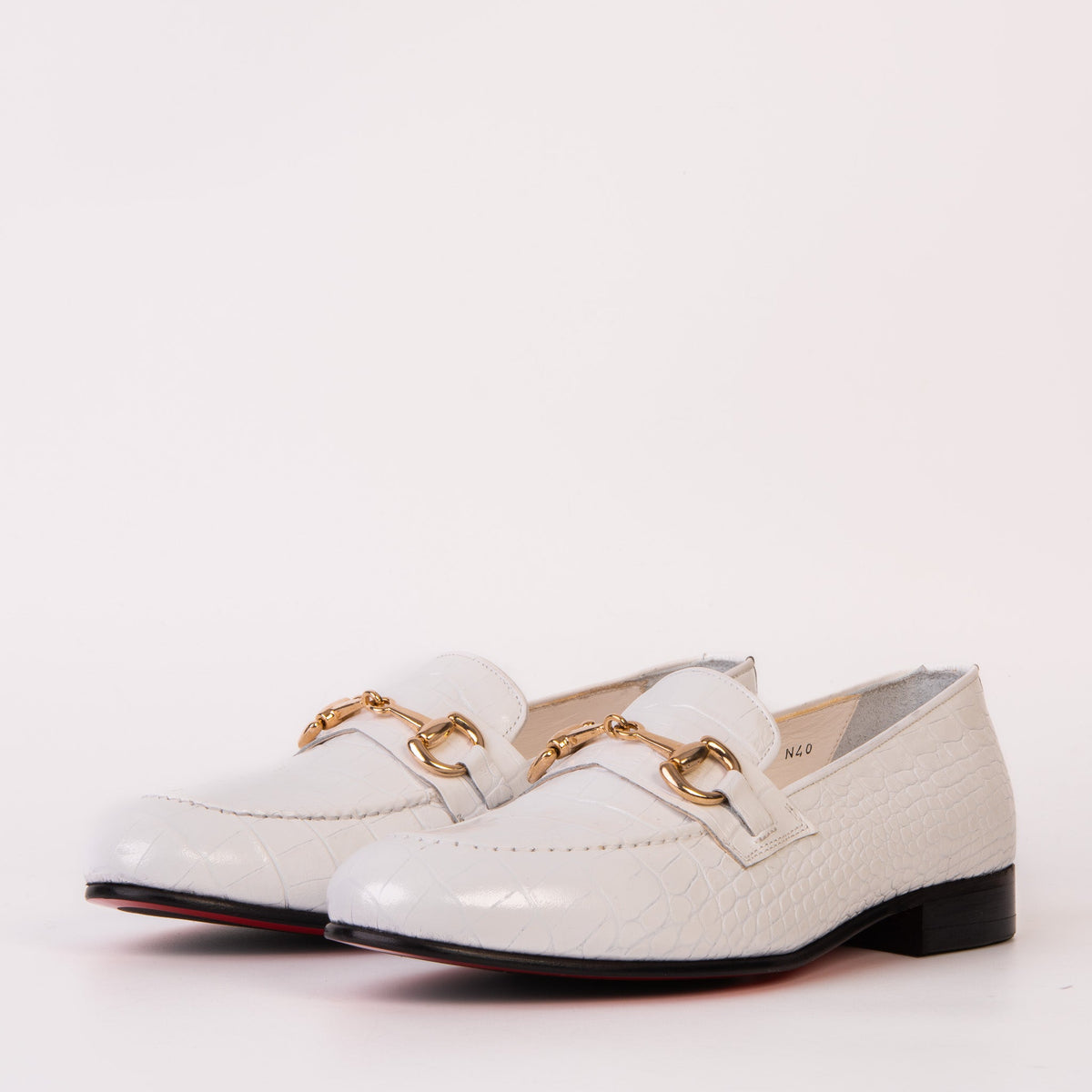 Vinci Leather The Monaco White Leather Men Shoe Bit Loafer – product view 2