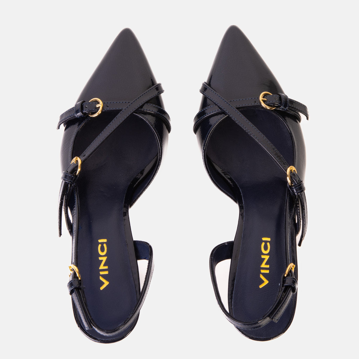 Vinci Leather The Atlantic Navy Blue Leather Slingback Women Sandal – product view 6