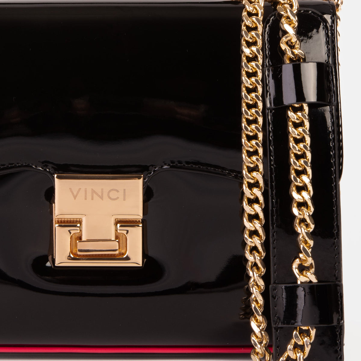 Vinci Leather The Ege Black Patent Leather Handbag