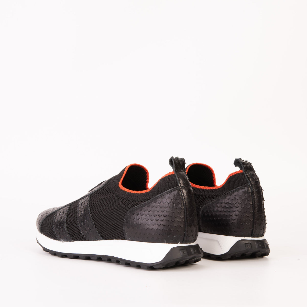 Vinci Leather The Aslan Black Knitted & Leather Men Sneaker – product view 5