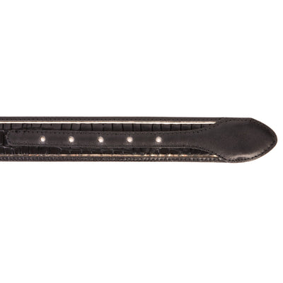 Vinci Leather The Bellagio Black & Gold Leather Belt – product view 6