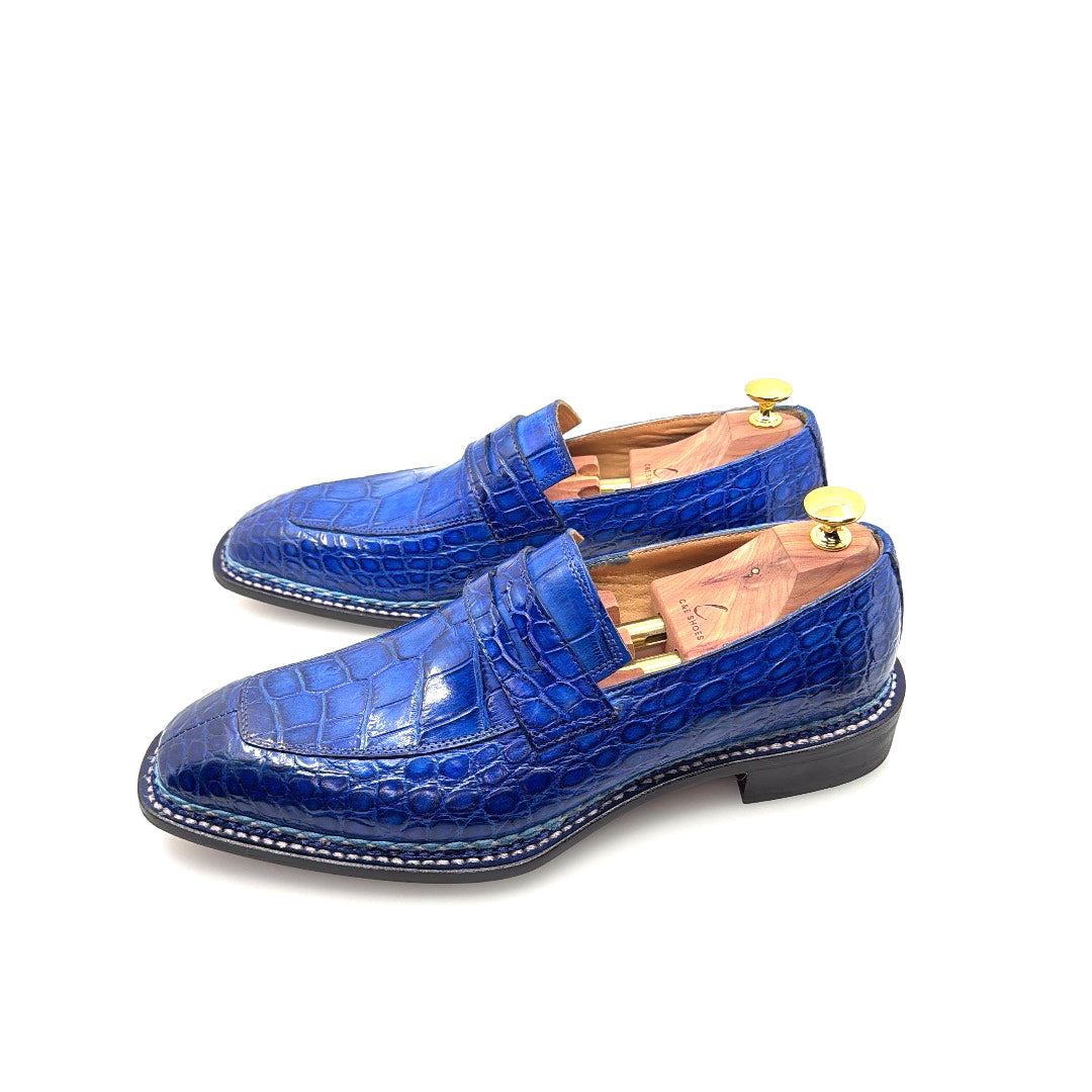 C&E Fashions  Maurice Carolina Custom Made Alligator Loafer - Cobalt Blue – product view 4