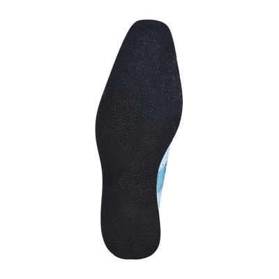 Liberty Zeno Roy men’s leather wingtip shoe in P.Blue (light blue), outsole view