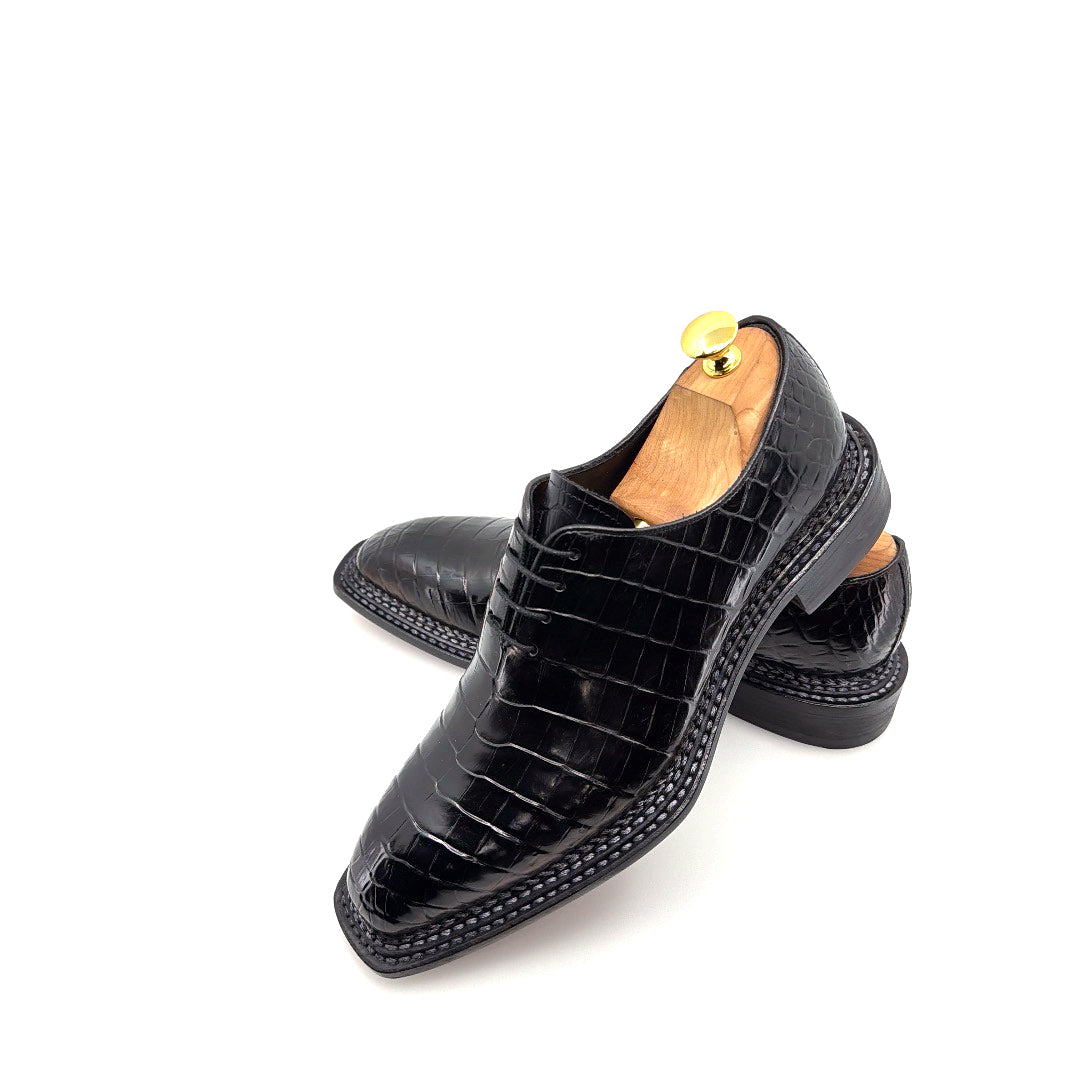 C&E Fashions  Maurice Philadelphia Custom Made Alligator Oxford - Black