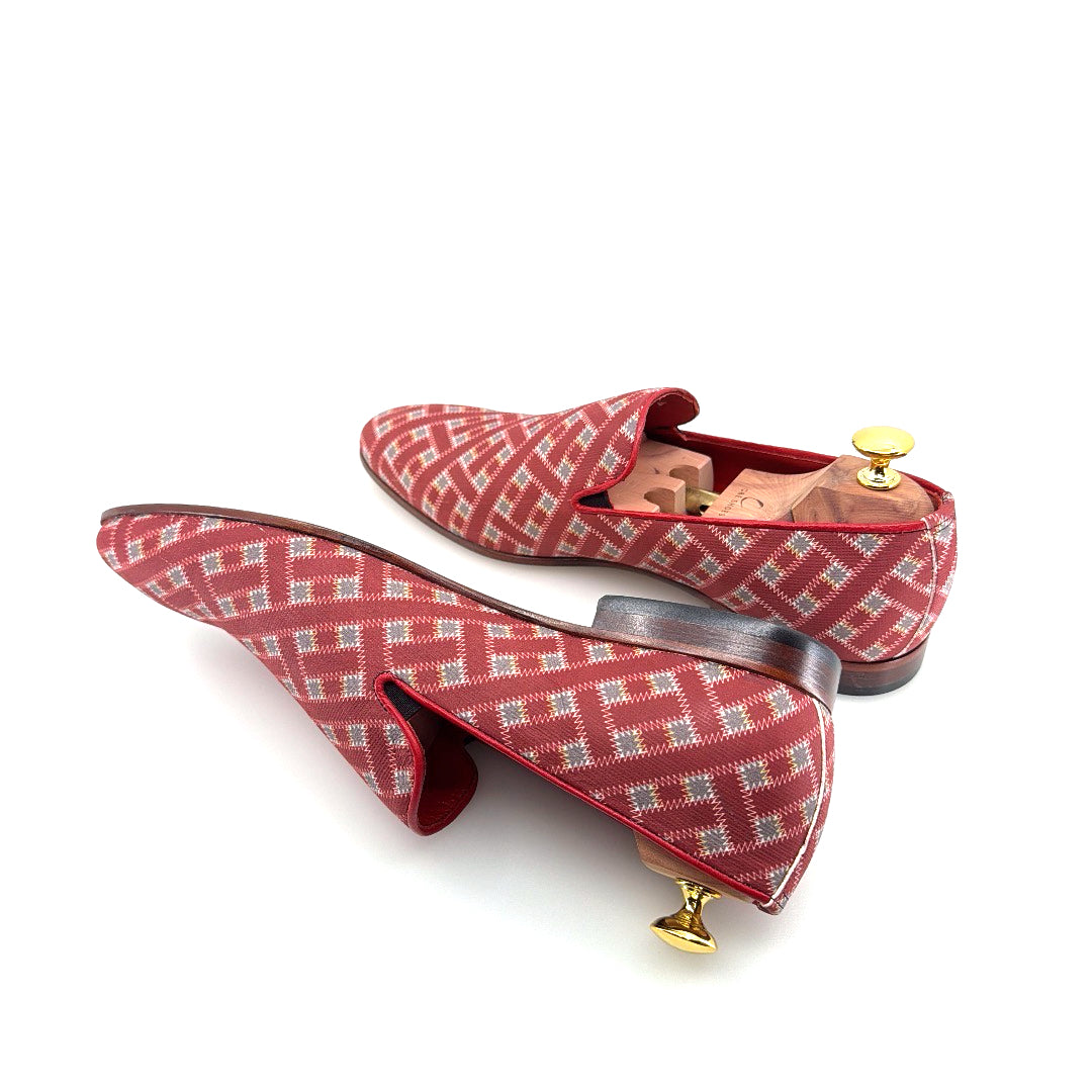 C&E Fashions  C Collection Printed Leather Loafer - Red – product view 7