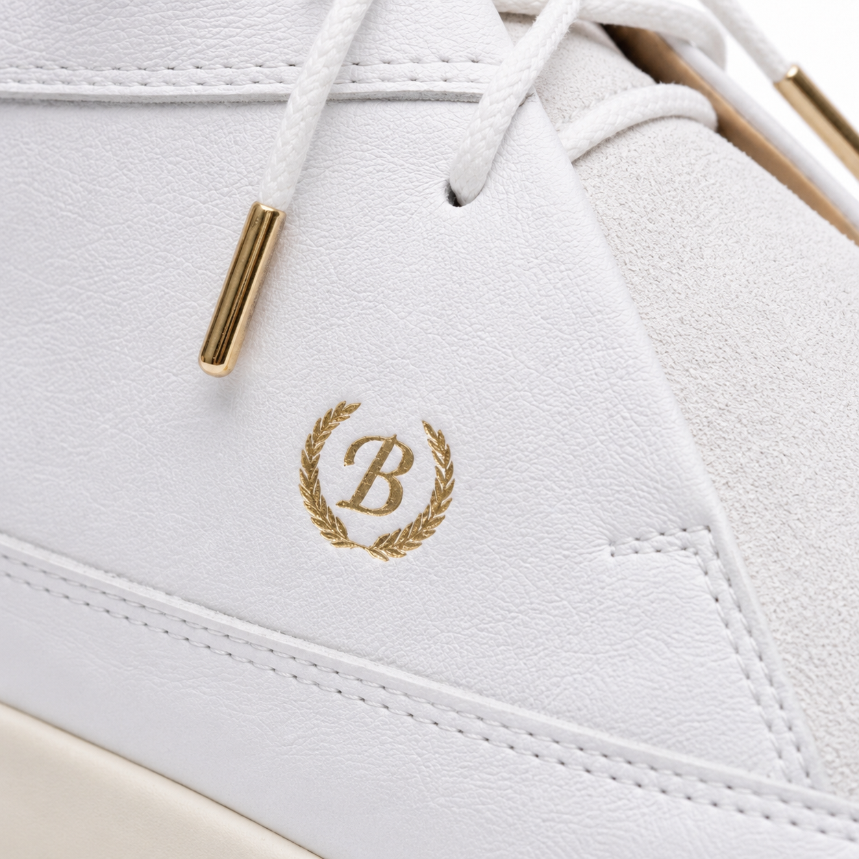 Johnny Famous Central Park Men's White Nappa Leather & Suede High-Top Sneakers | Retro Bally-Inspired