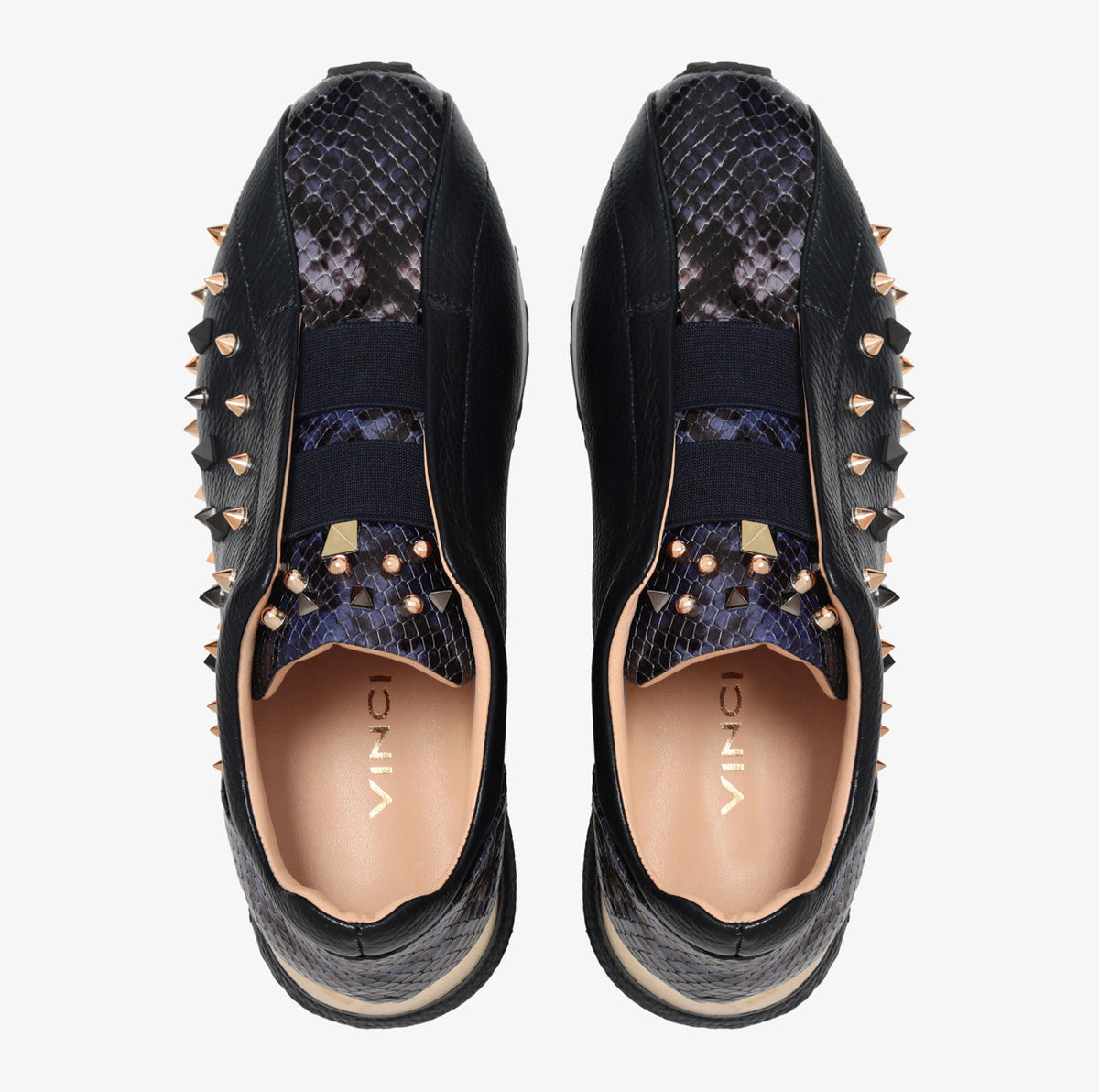Vinci Leather The Infanta Navy Spike Leather Women Sneaker Limited Edition – product view 5