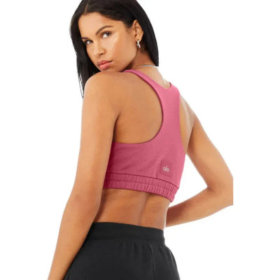 Alo Yoga Small French Terry Scoop Neck Women's Hoodie — Raspberry Sorbet