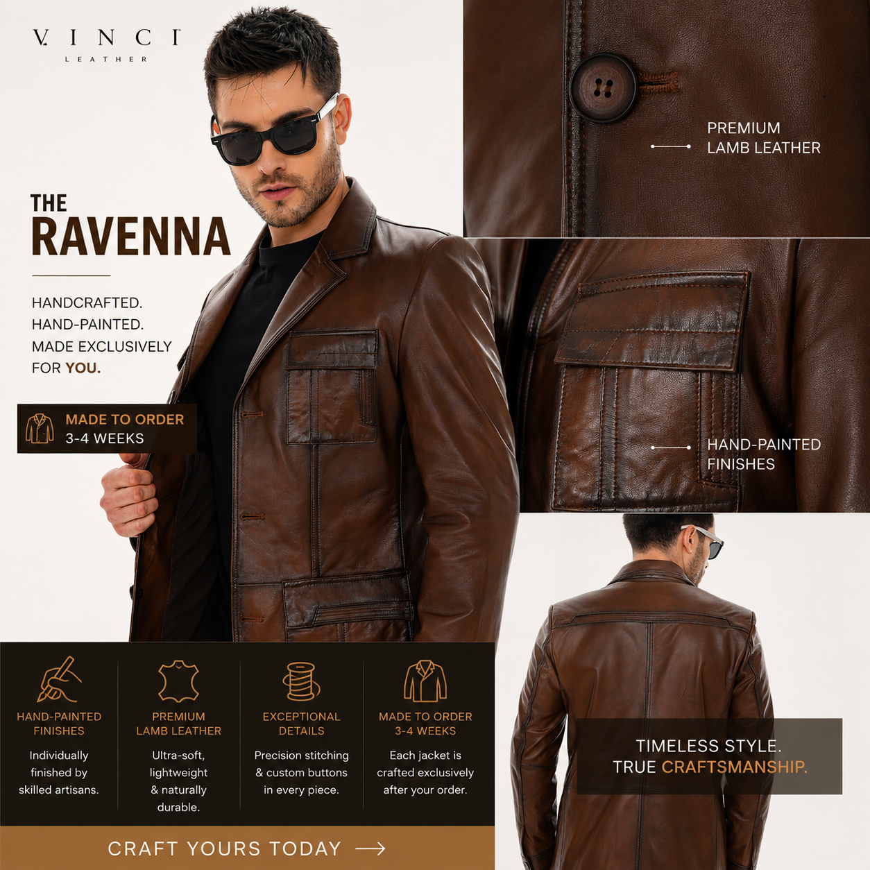 The Ravenna Brown Leather Men Jacket