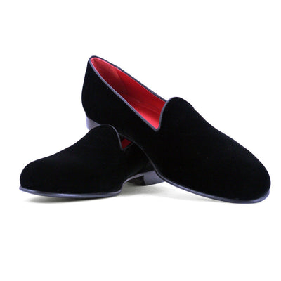 Zelli Italia 10-102-BLK VELVET TUX Shoe, Black Angled View