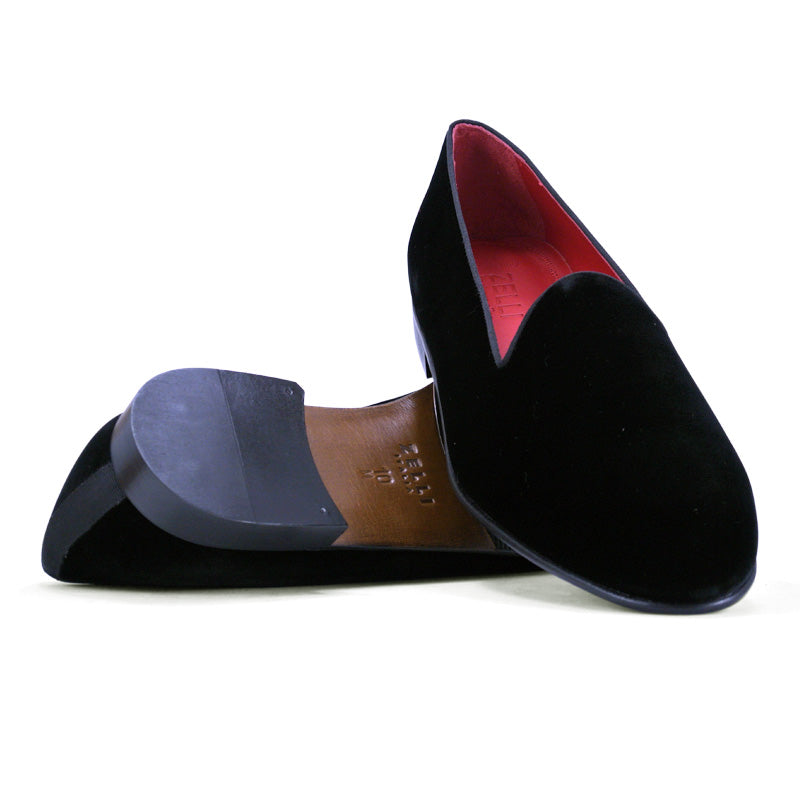 Zelli Italia 10-102-BLK VELVET TUX Shoe, Black Detail View