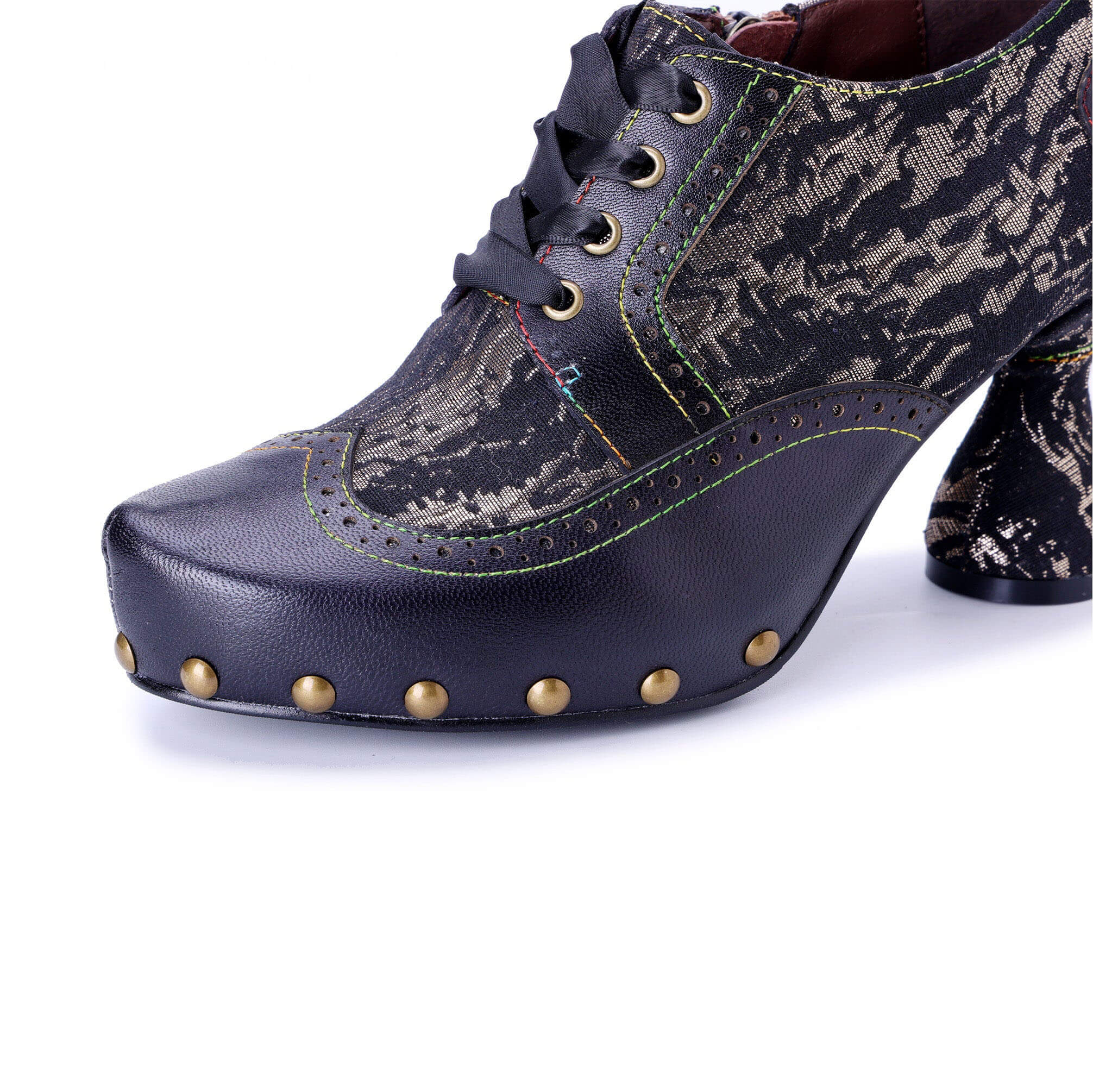 Colorstepshoes Retro Handmade Leather  Pumps
