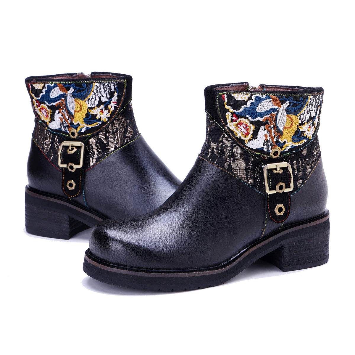 Coloestepshoes Embroidered Elegance Ankle Boots – product view 3