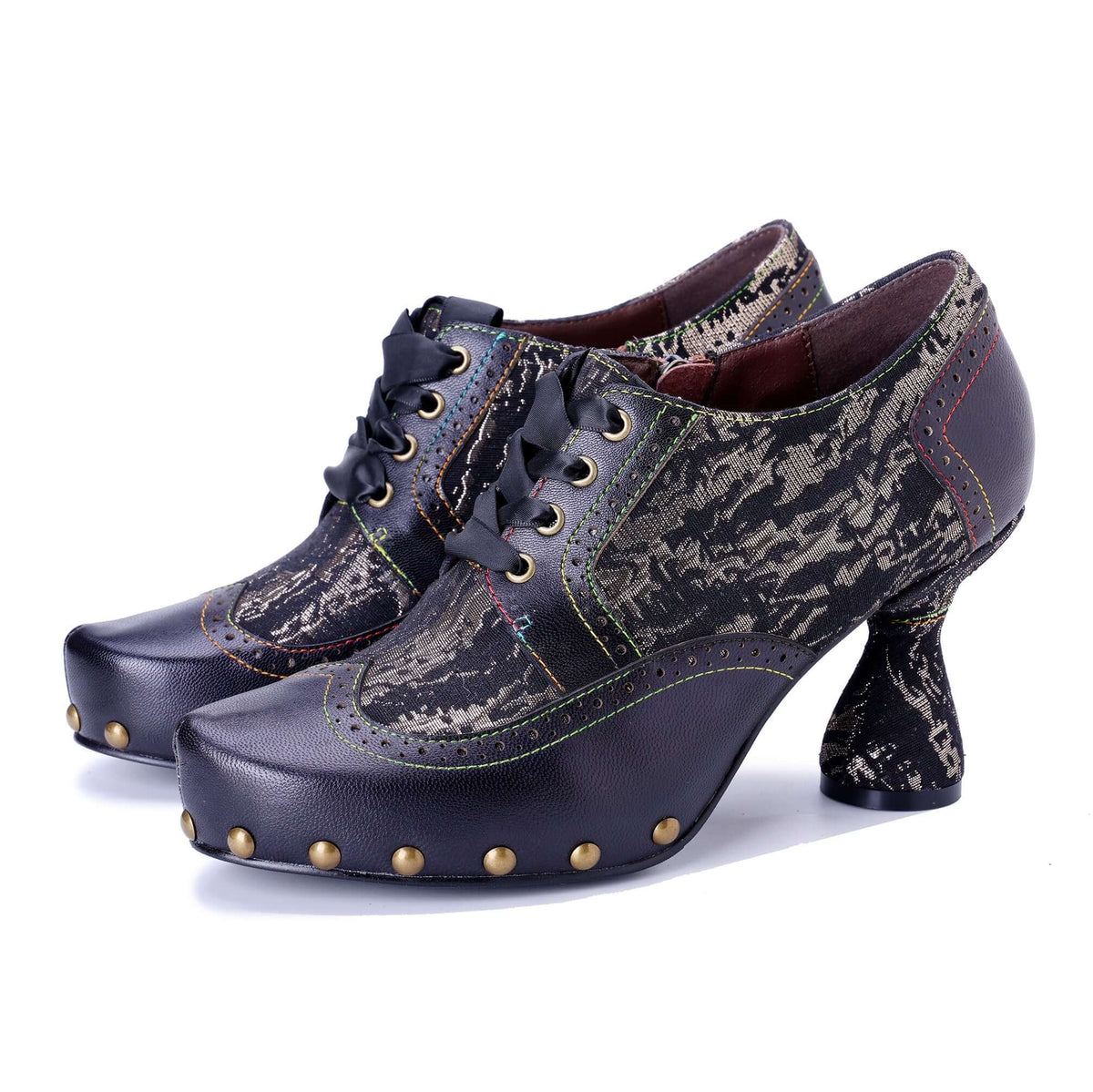 Colorstepshoes Retro Handmade Leather Pumps – product view 1