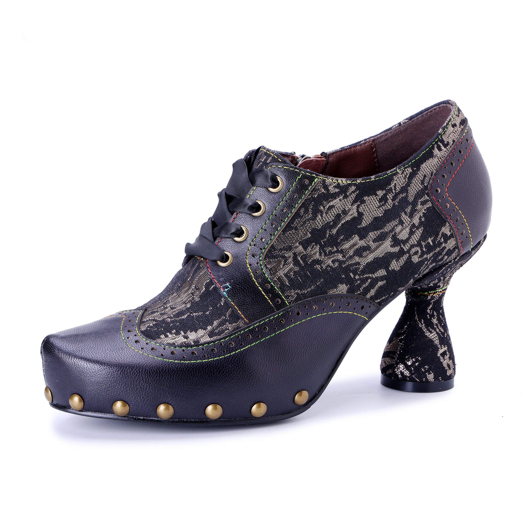 Colorstepshoes Retro Handmade Leather  Pumps
