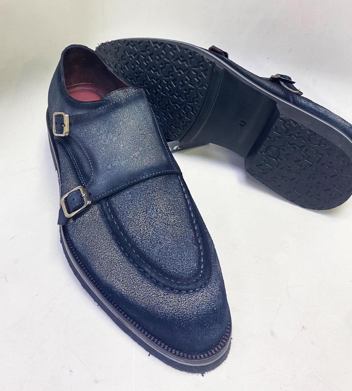 C&E Fashions  C Collection Suede Monkstrap Shoe - Grey – product view 5