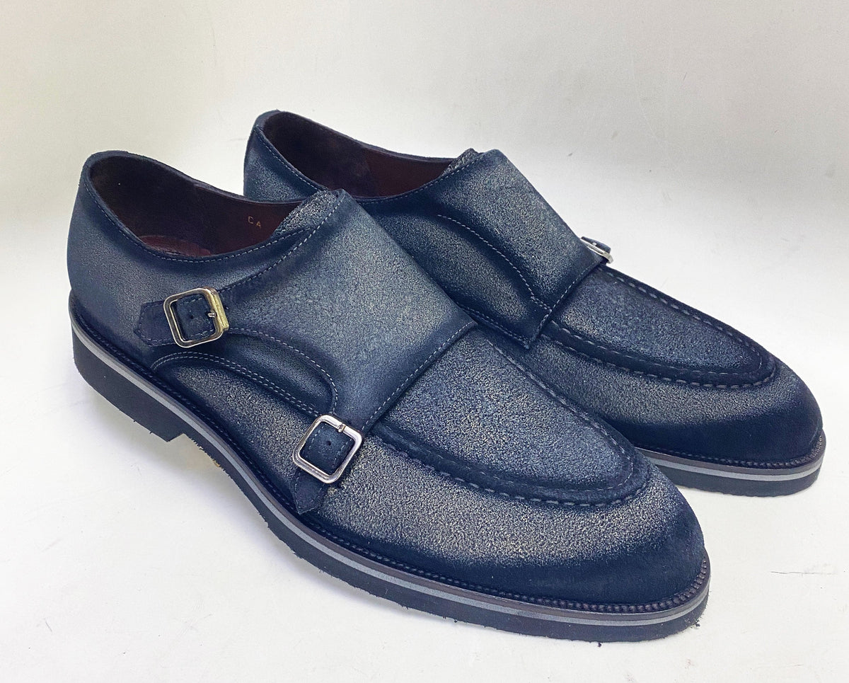 C&E Fashions  C Collection Suede Monkstrap Shoe - Grey – product view 2