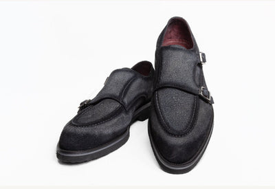 C Collection Suede Monkstrap Shoe - Grey