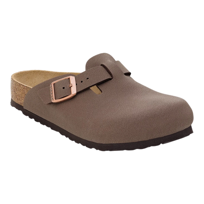 Birkenstock Boston Kids' Clogs — Mocha Birkibuc – Front View